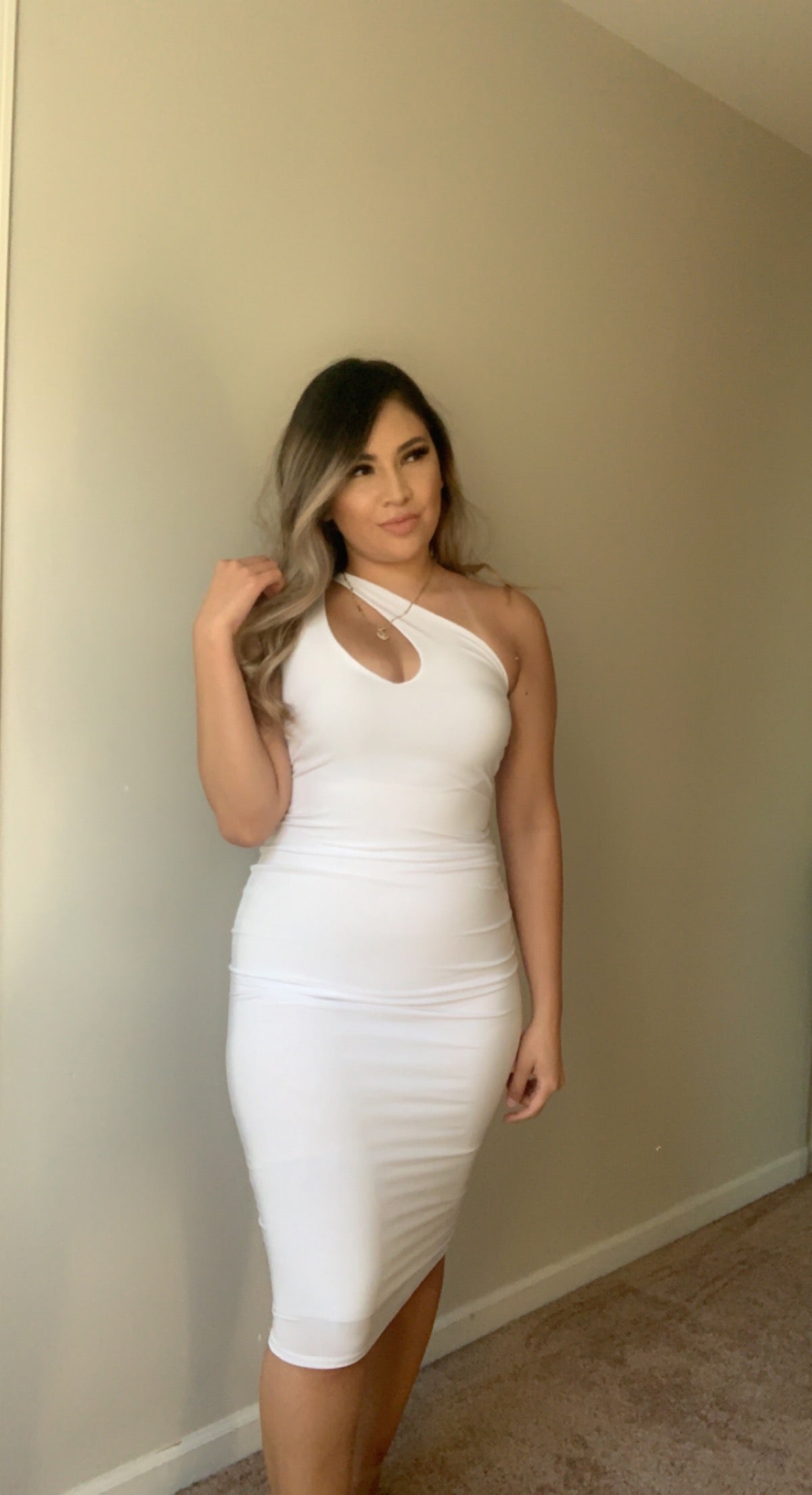 Karina white outlet skater dress